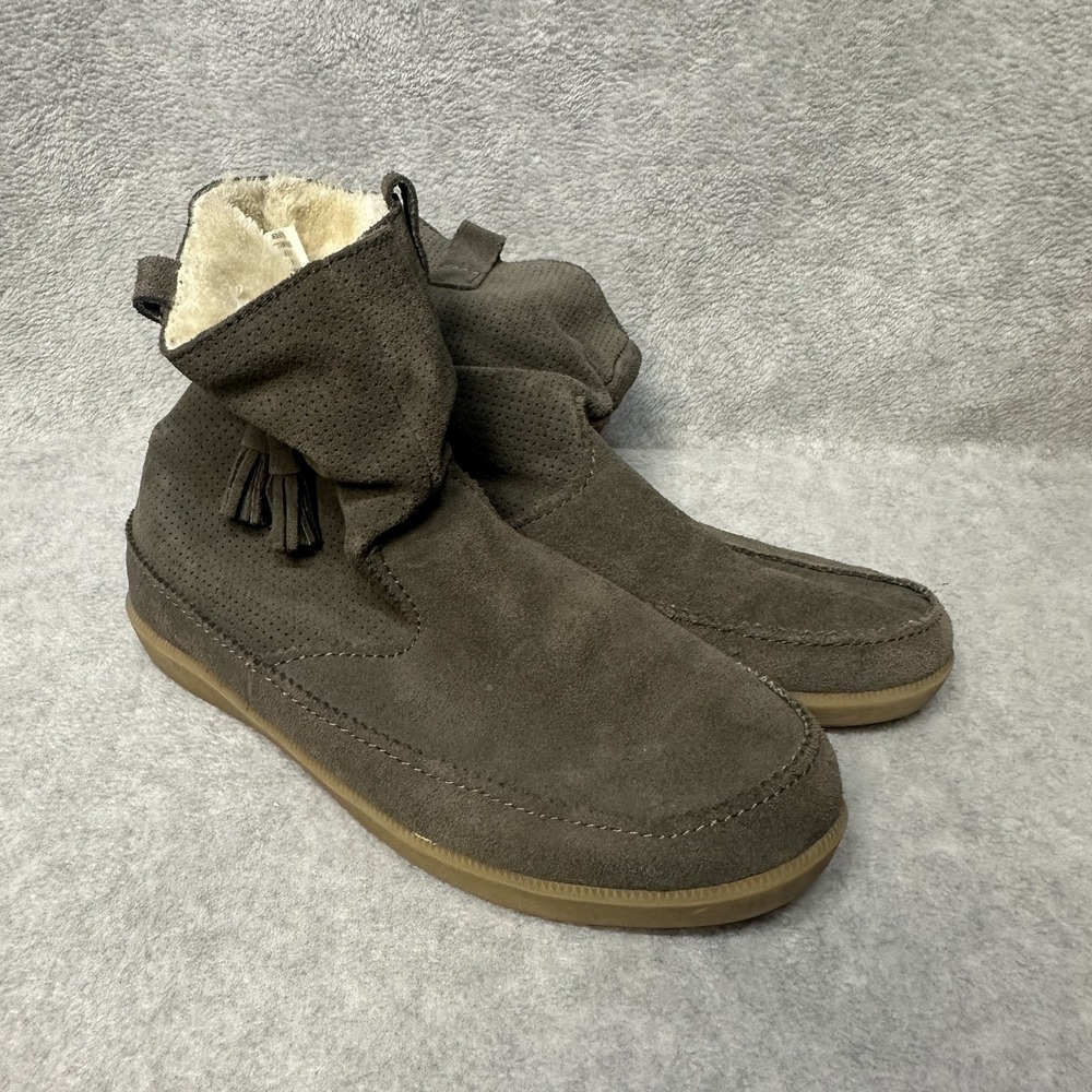 American Eagle Outfitters Boots Womens Size 8 Suede Faux Fur Tassel Cozy Shoes‎
